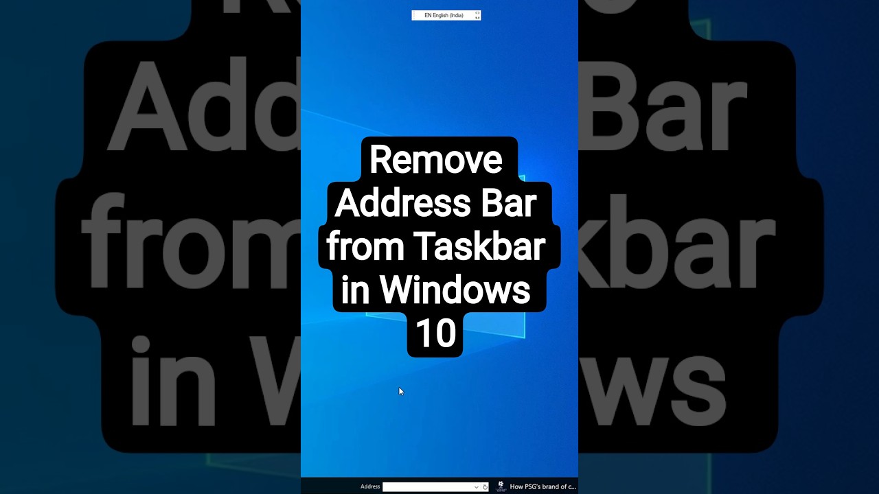 Remove Address Bar from Taskbar in Windows 10 PC or Laptop