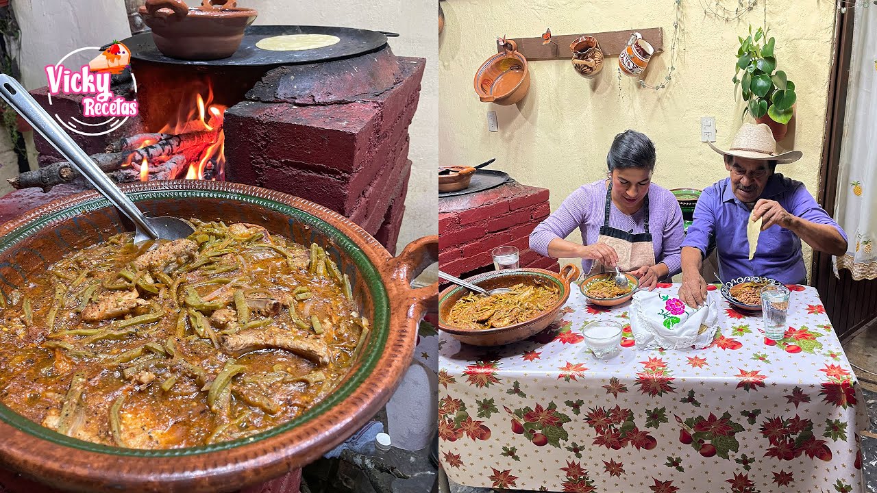 Hoy Vino Mi Papá a Visitarme y Se Quedo a Comer Le Hice Unas Chuletas con Nopales en Salsa Tatemada