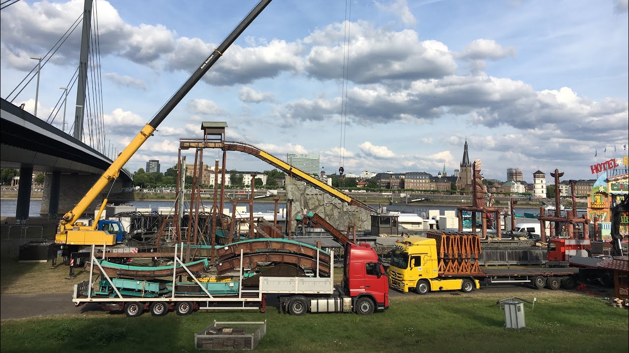 Die größte Kirmes am Rhein 15.7 - 24.07.2022 - Teil 1 Aufbau Düsseldorfer Kirmes