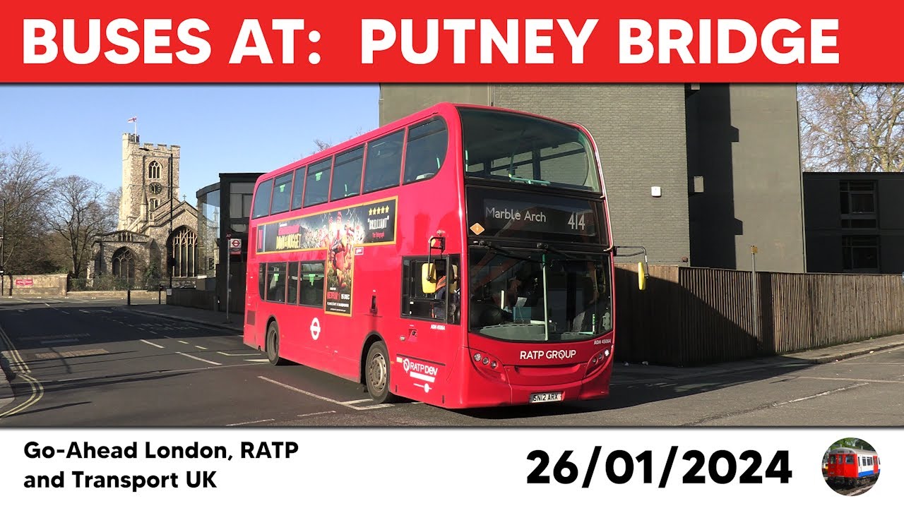 London buses at Putney Bridge 26/01/2024