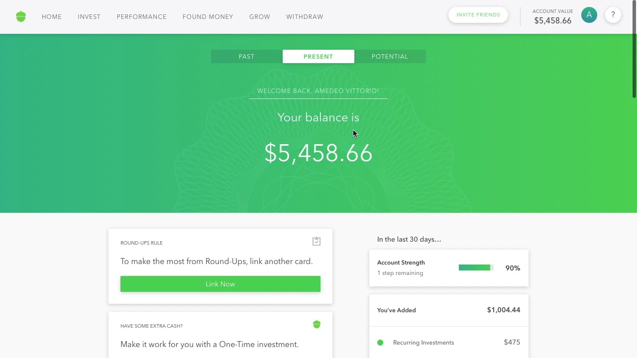 Acorns Aggressive Portfolio 8 Week Update