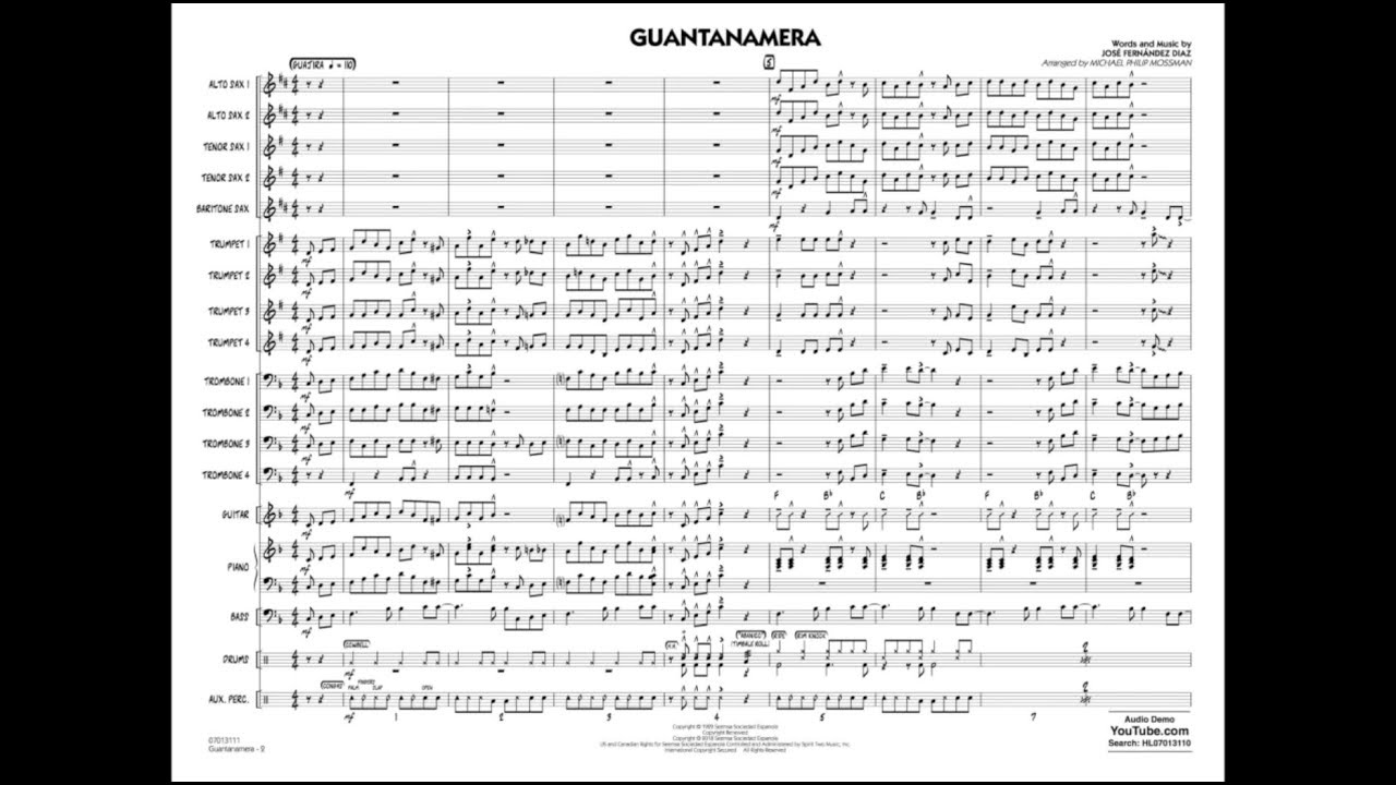 Guantanamera by José Fernández Diaz/arr. Michael Philip Mossman