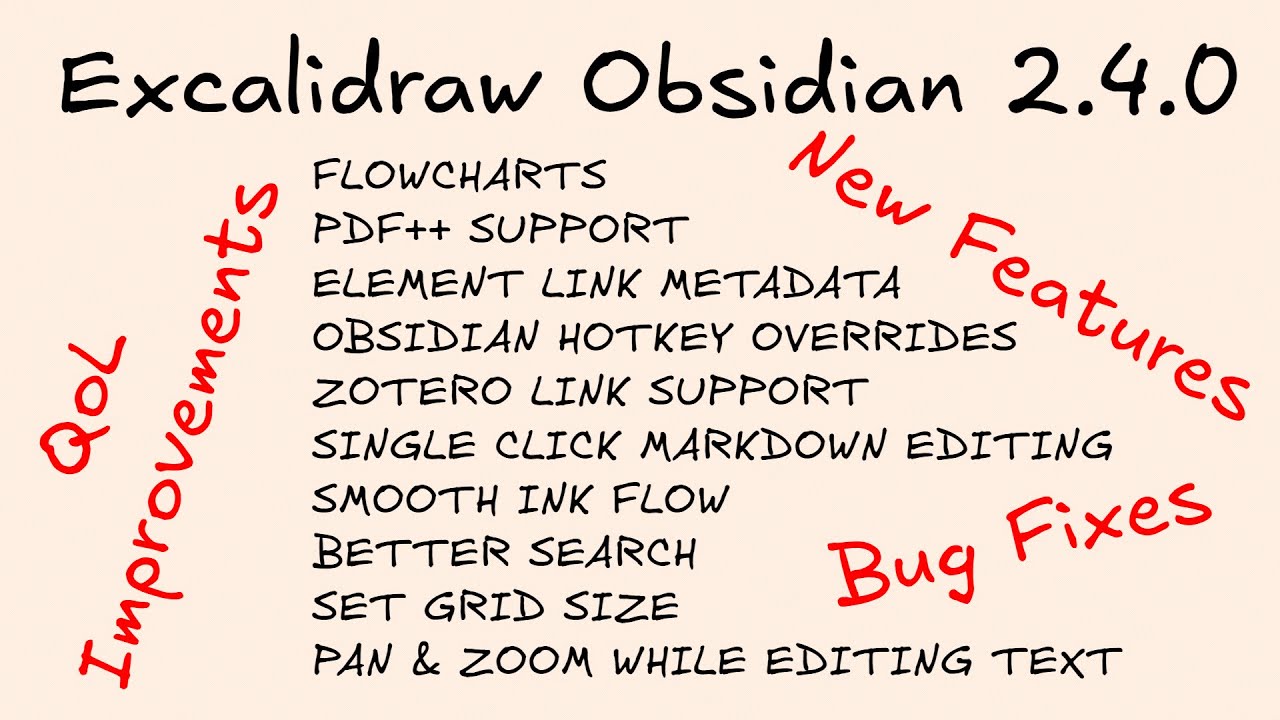Excalidraw Obsidian 2.4.0 Feature Walkthrough