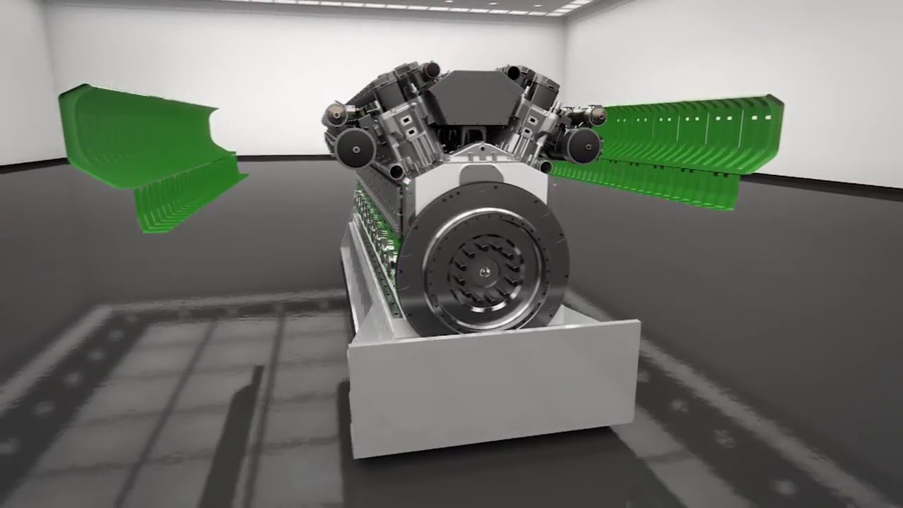 GE's 9 5 megawatt Jenbacher J920 FleXtra gas engine in 3D