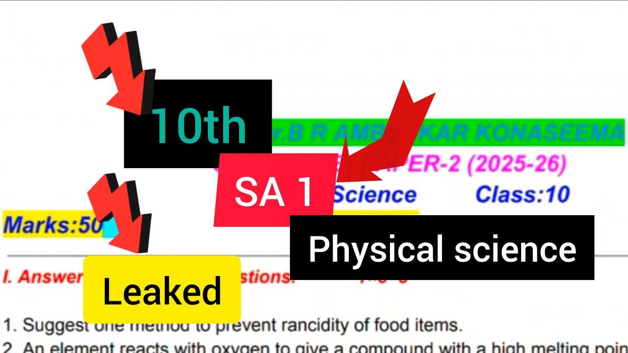 AP 10th Class Fa3 Physical Science Model Paper 2026 | Most Important Questions | FA 3 Exam