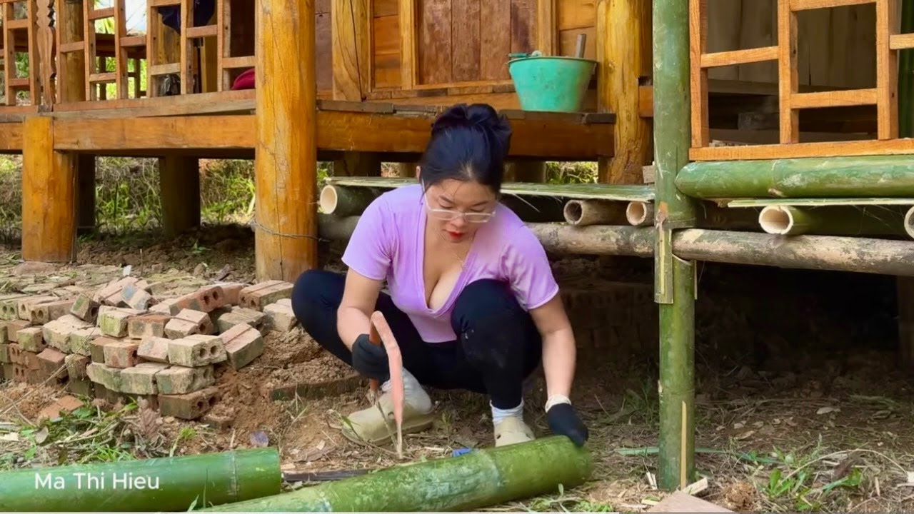 Building a Solid Bamboo Kitchen to Replace a Dilapidated Old One -From Start to Finish | Ma Thi Hieu