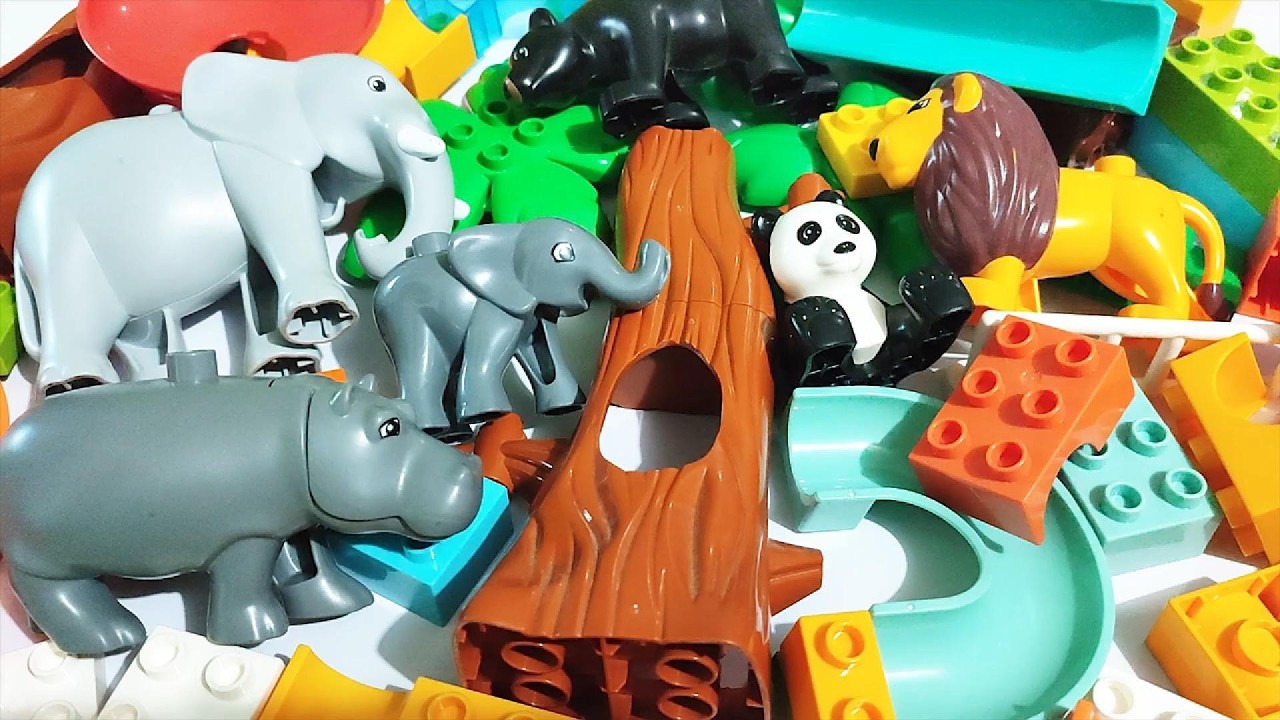 Satisfying Building Blocks ASMR Marble Run #33 Coaster and Wild Animals Live 30