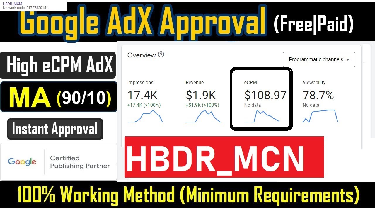 Free Adx Ma Account Approval New Method | HBDR Adx Instant Approval 2024 | Paid Method Free