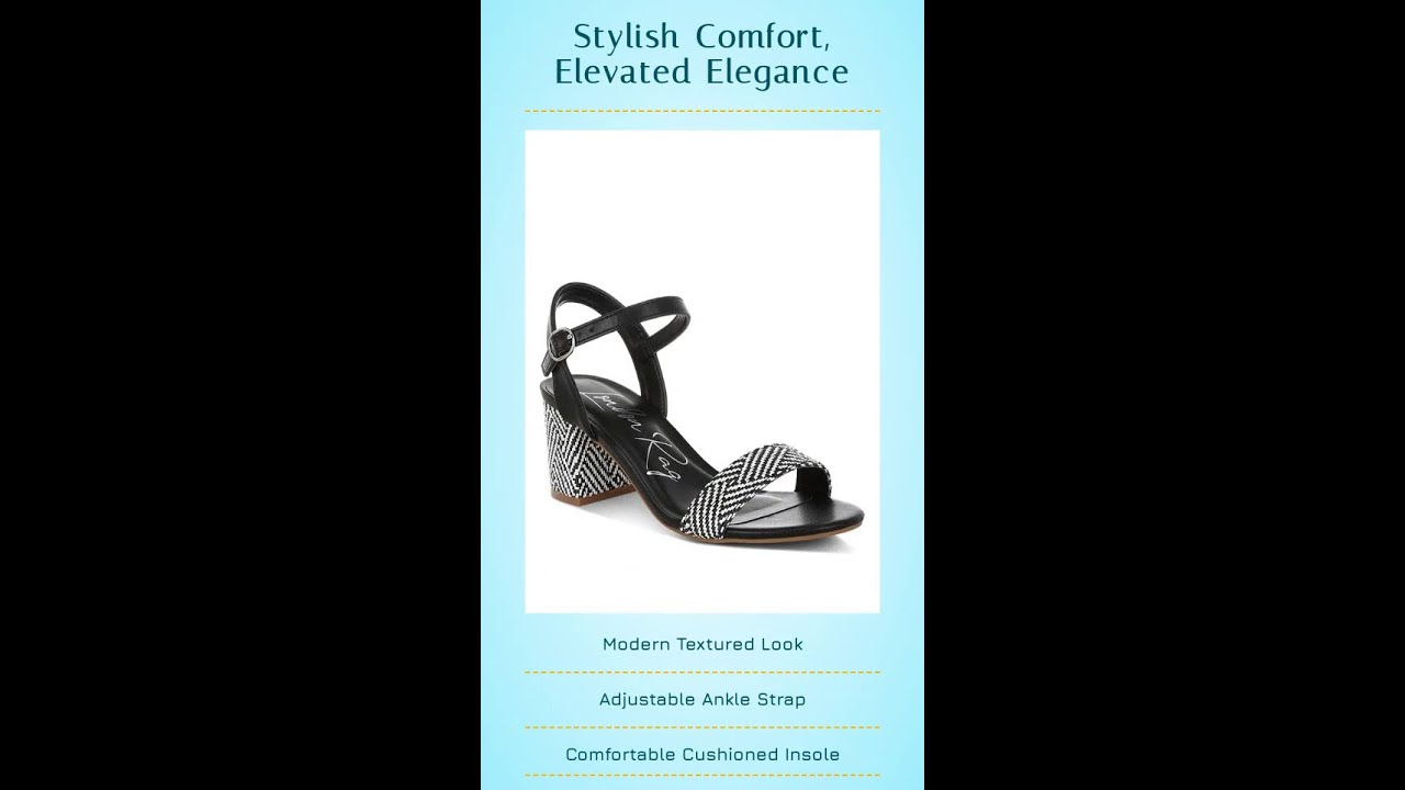 Tulata Raffia Pin Buckle Block Heels