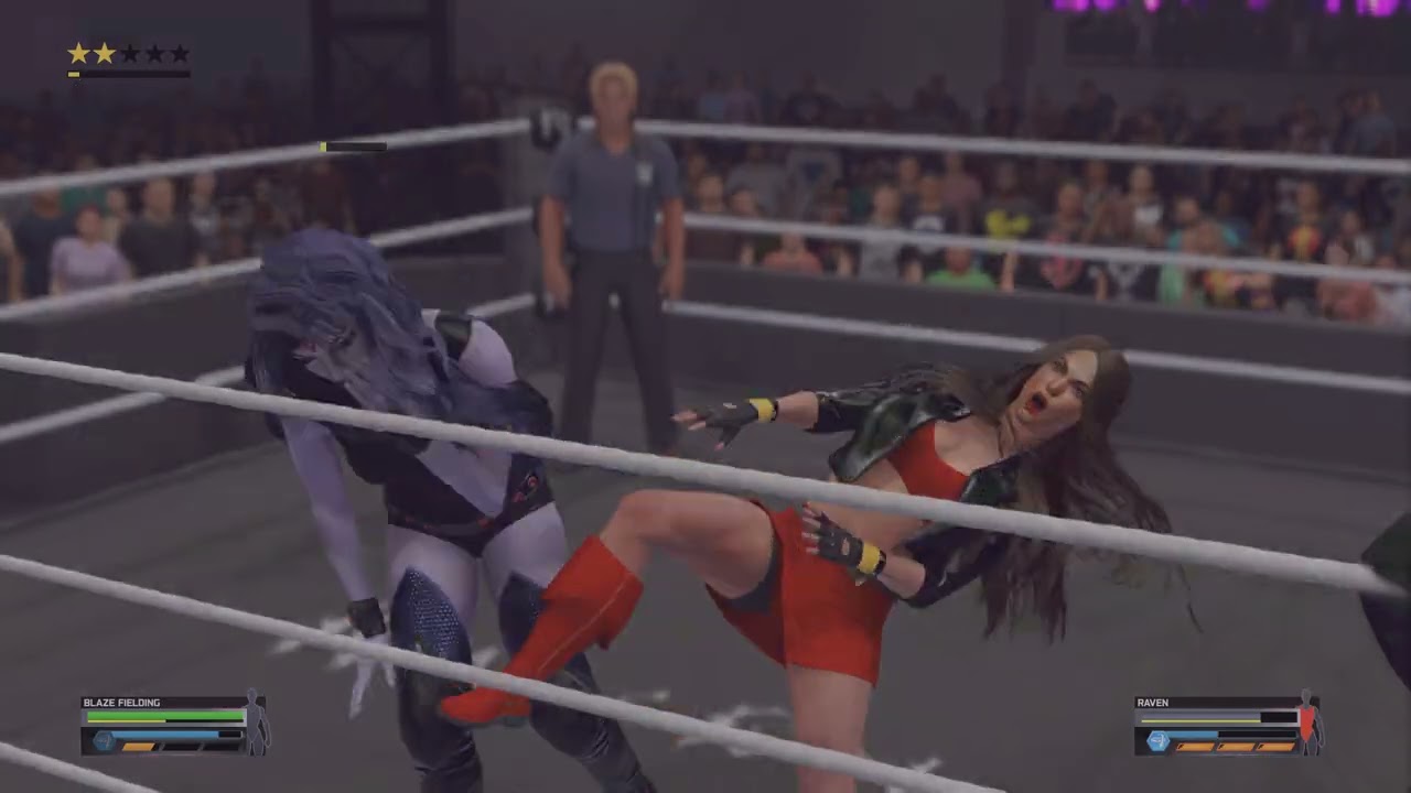 WWE 2K25: Blaze Fielding Vs Raven (Low blow match)
