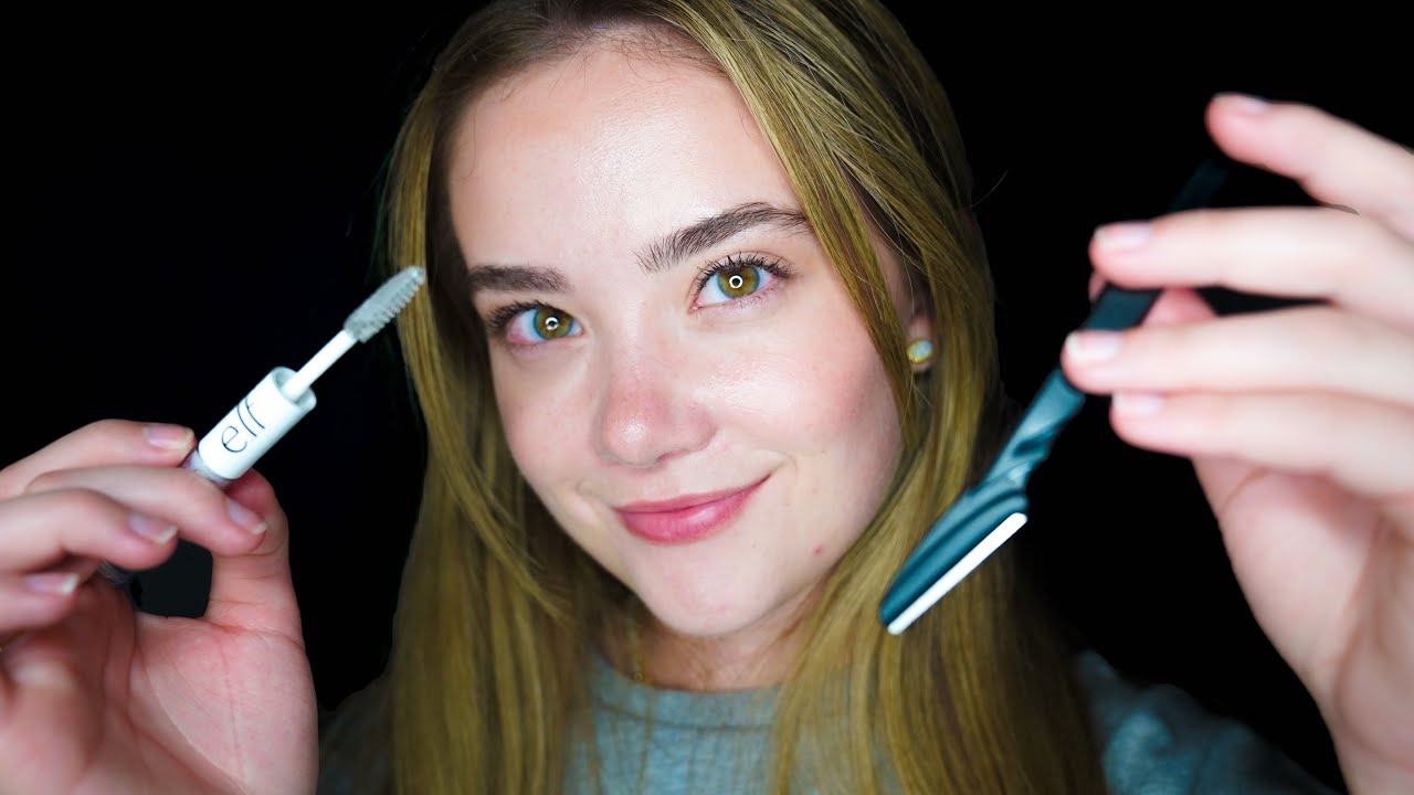 ASMR SHAVING, PLUCKING & SHAPING Your Eyebrows ROLEPLAY! Up Close, Whispers For Sleep