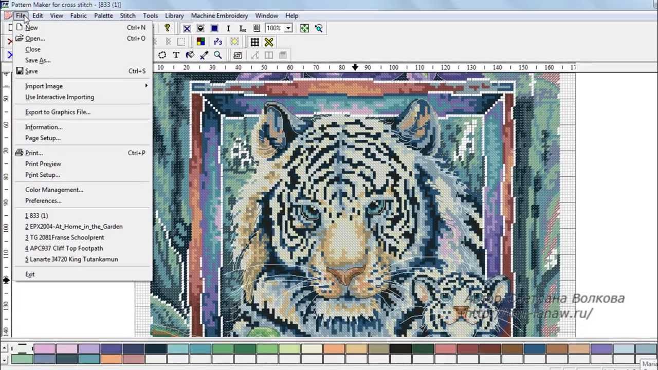 Pattern Maker v4 Pro &mdash; экспорт схемы в графику и формат pdf