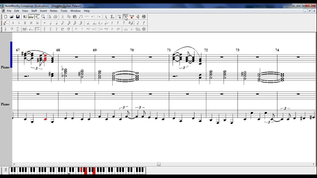 Aladdin Sultan Palace Music (Genesis)Notation Music