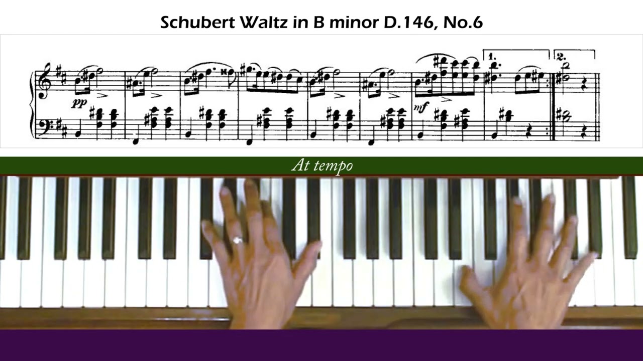 Schubert Waltz in B minor D. 145, No. 6 Piano Tutorial
