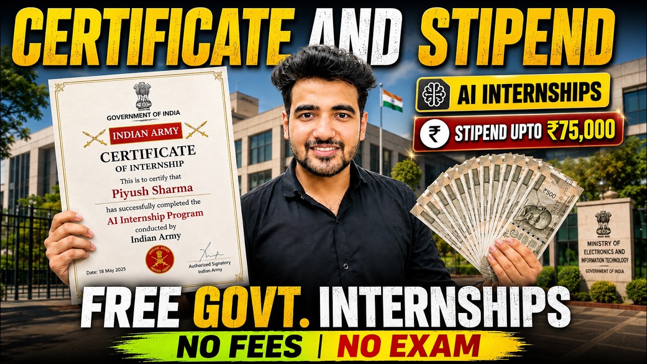 Government 60 Days Internships | AI Internships With Free Courses | Stipend & Certificate