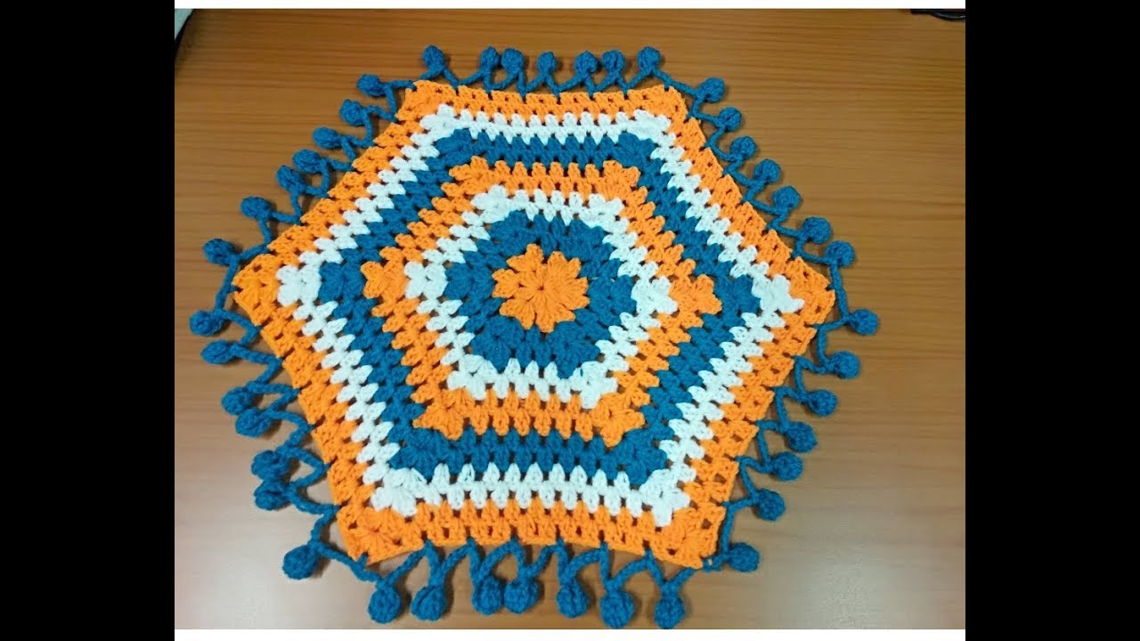 शिका हा षटकोनी रुमाल विणायला|Diy crochet thalposh|rumal |tablemat | ताटावरचे विणकाम |granny hexagaon