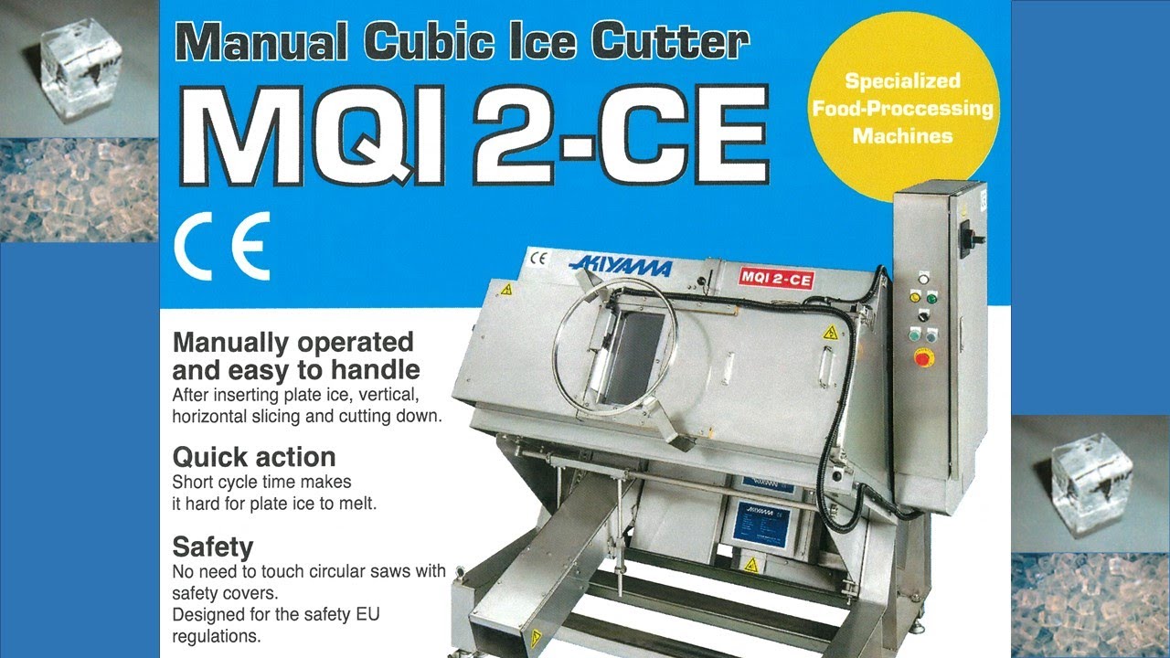CE marked Manual Cubic Ice Cutter, MQI2-CE by AKIYAMA, Japan
