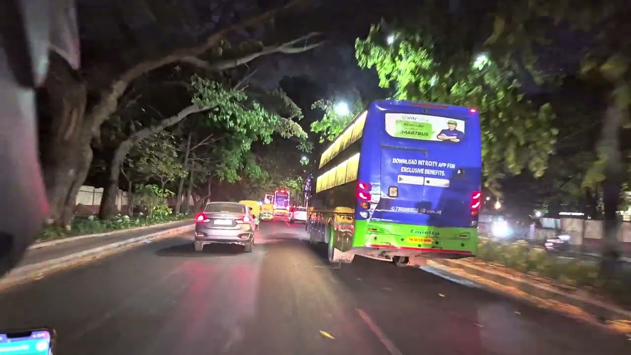 Bangalore night drive traffic ASMR | Overtaking