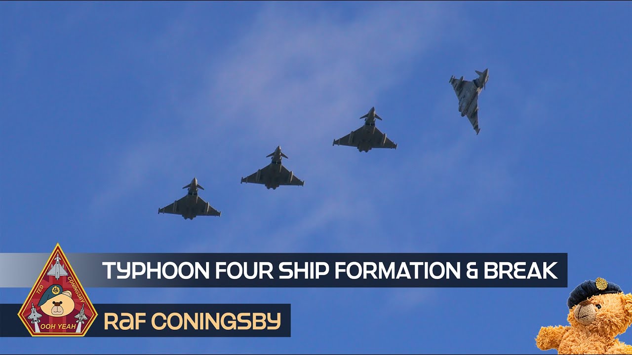 SUPER COOL 29 SQUADRON TRAINING SQUADRON FOUR SHIP FORMATION AND BREAK INTO CIRCUIT &bull; RAF CONINGSBY