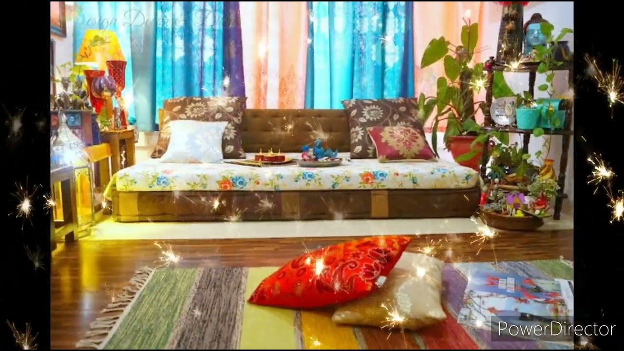 Traditional Indian low seating Furniture || Indian style baithak living room