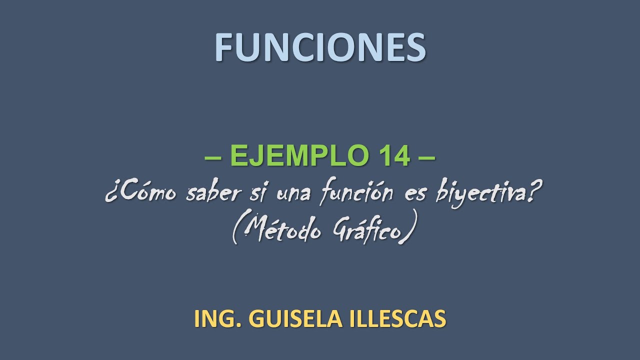 Funciones - Ejemplo 14: &iquest;C&oacute;mo saber si una funci&oacute;n es Biyectiva? (M&eacute;todo Gr&aacute;fico)