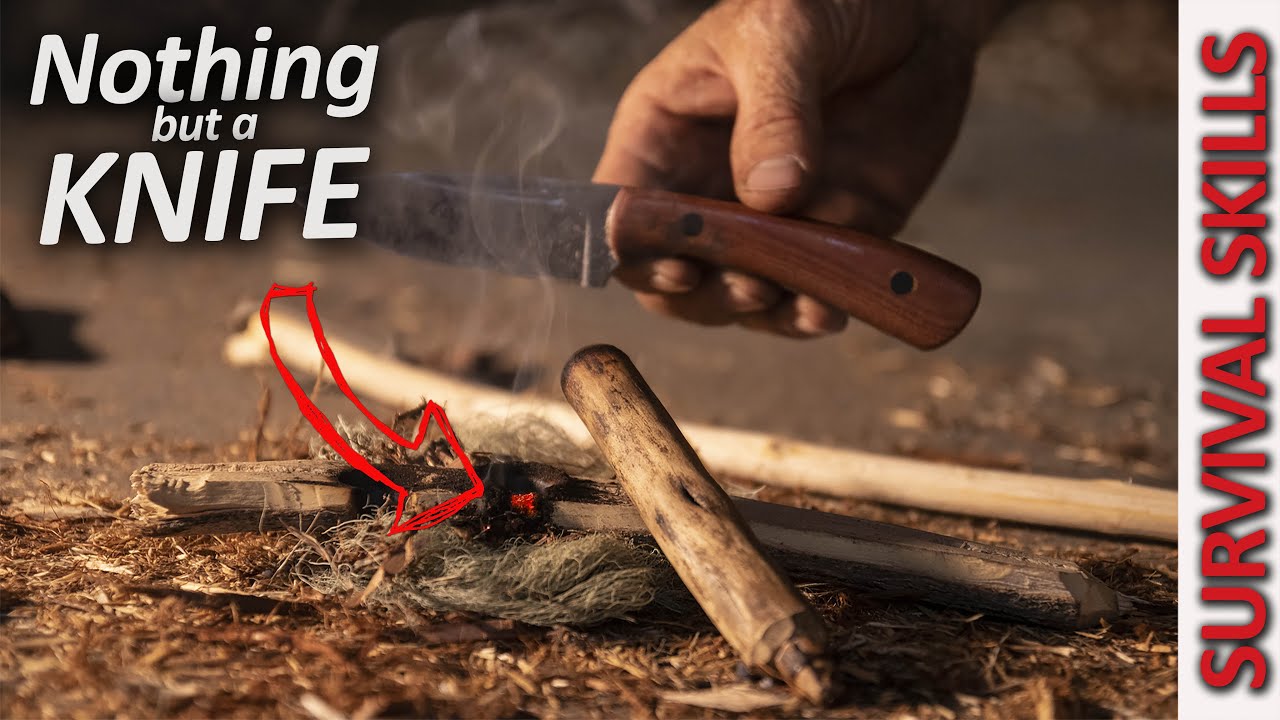 Bushcraft Friction FIRE - Nothing but a KNIFE… and a bootlace!
