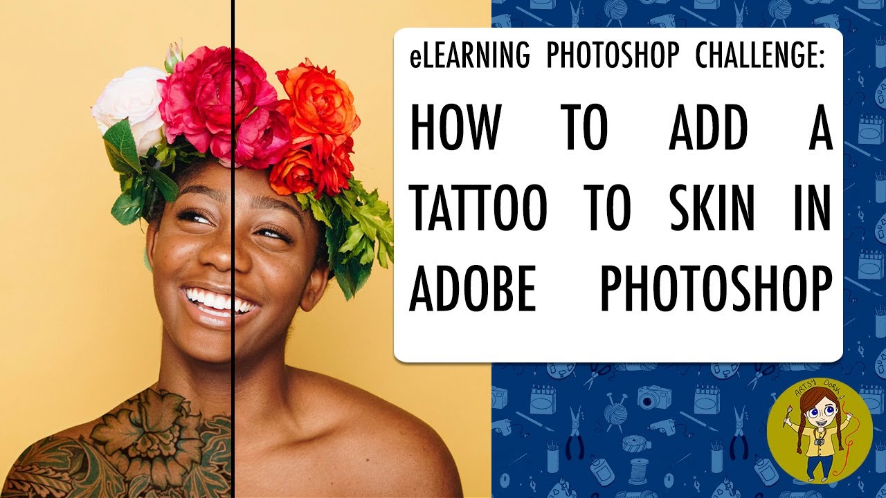 HOW TO ADD A TATTOO TO SKIN IN PHOTOSHOP | eLEARNING PHOTOSHOP CHALLENGE