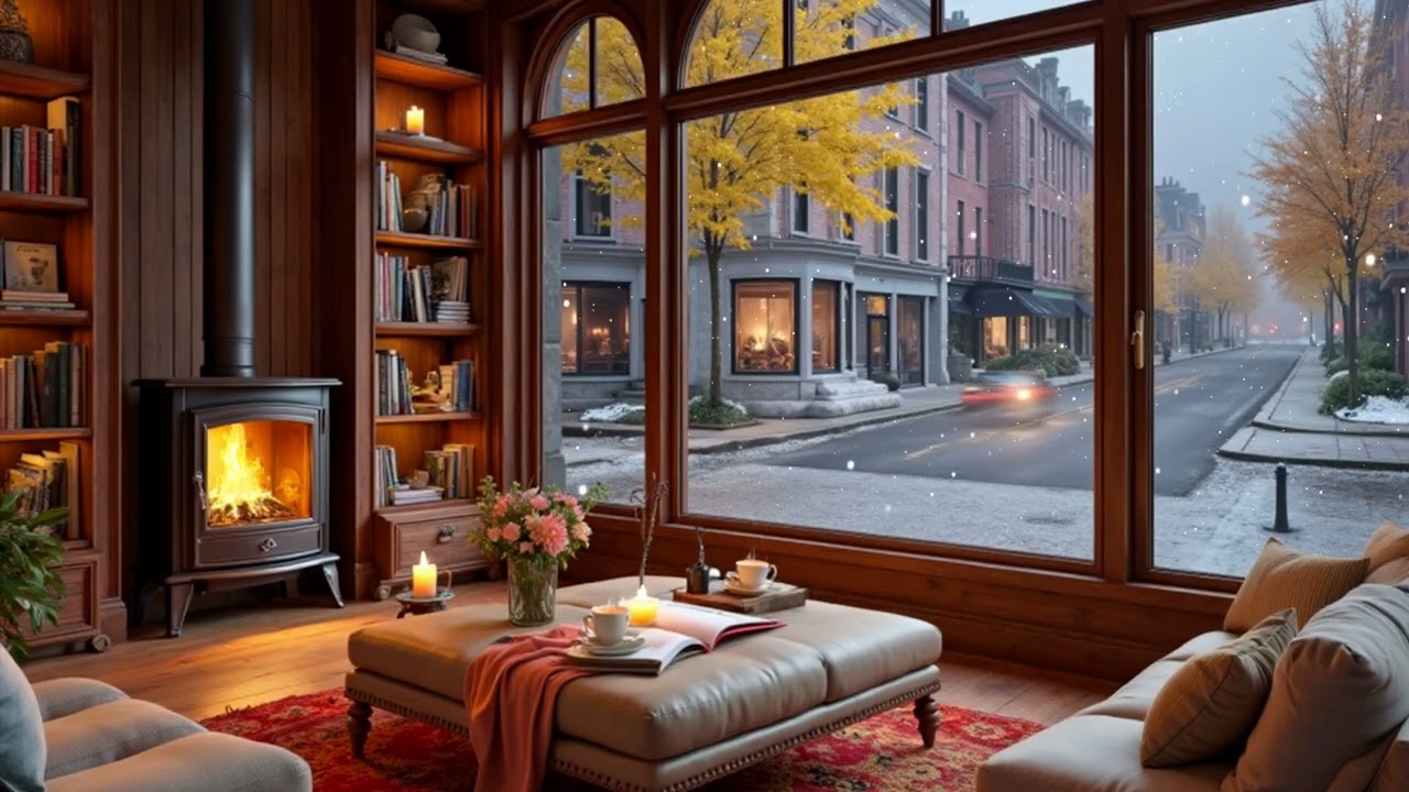 Autumn Street Jazz | Warm Piano & Sax by the Window for Relaxing Evenings and Slow Living