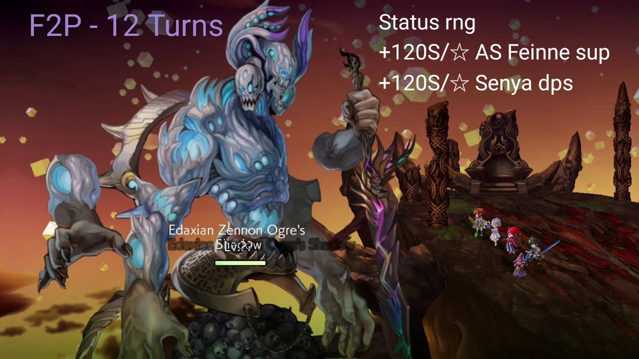 [Another Eden] Edaxian Zennon Ogre's Shadow vs Non-gacha characters (12 turns)