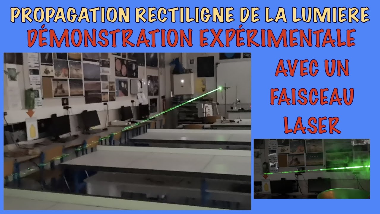 PROPAGATION RECTILIGNE DE LA LUMIERE. Expérience avec un pointer laser vert. Dangers des lasers.