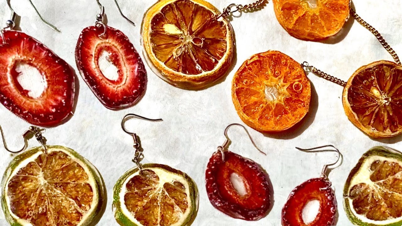 How to make Real Fruit Resin Dip Earrings