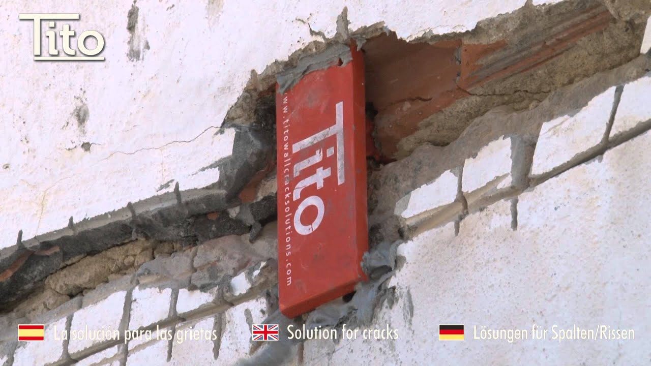 Reparación de grieta en pared exterior con grapas TITO