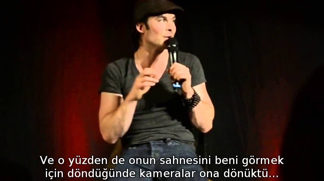 Ian imitates Nina's REAL shocking reaction on 3x01 at Brussels Convention [Altyazılı]