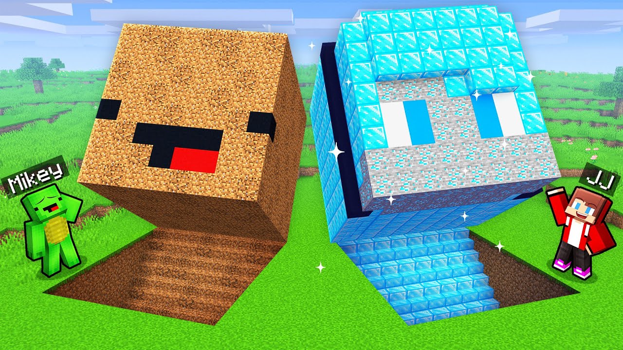 JJ and Mikey: HEAD BASE BATTLE in Minecraft - Maizen
