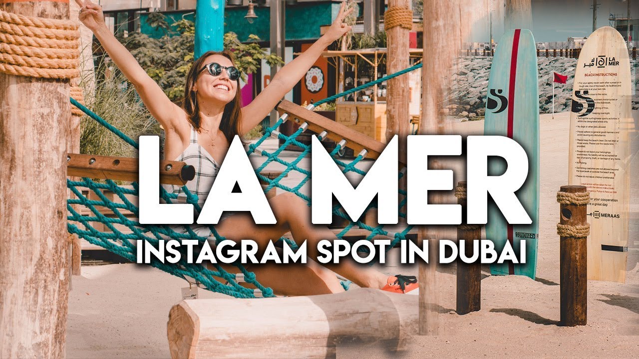 Instagram spot in Dubai.  La Mer Dubai Beach.