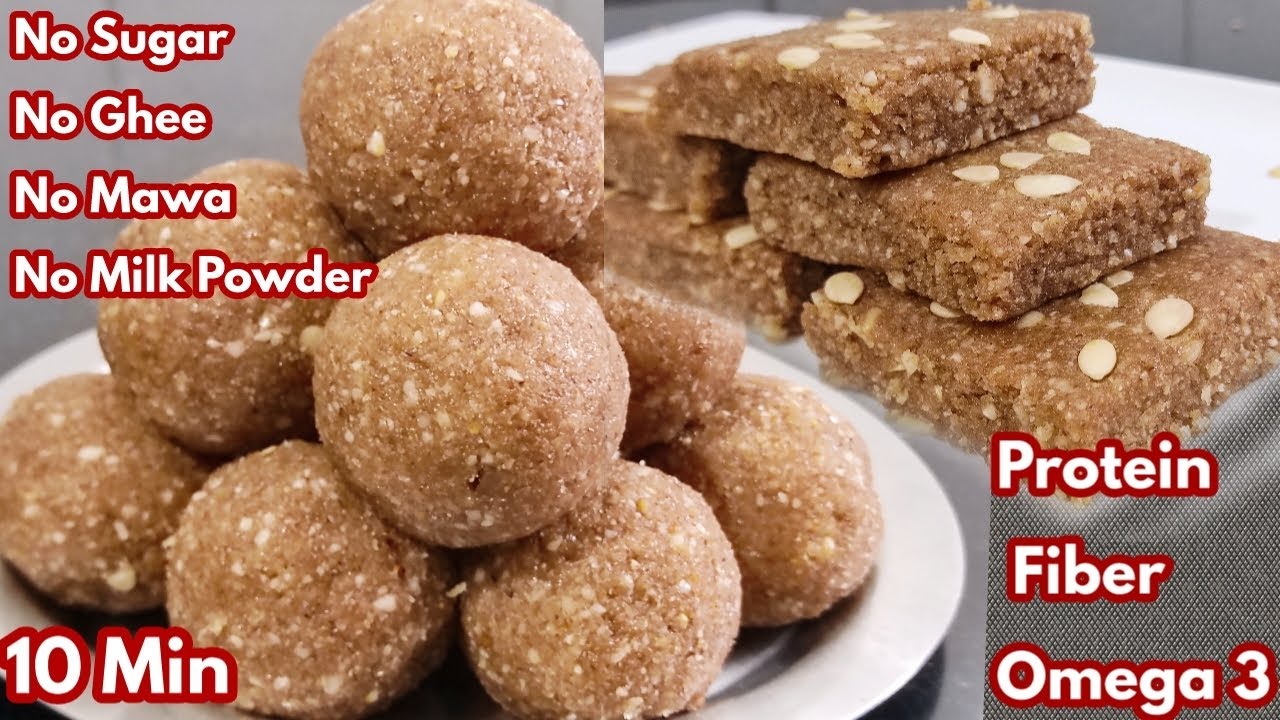 Homemade Healthy Sweet Recipe in Just 10 Minutes For Festivals / Healthy Laddu / Easy Burfi Recipe