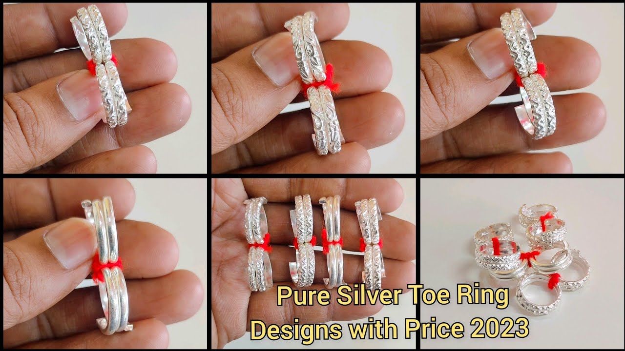 Silver Pure toe ring designs with price 2023/pure toe rings in silver