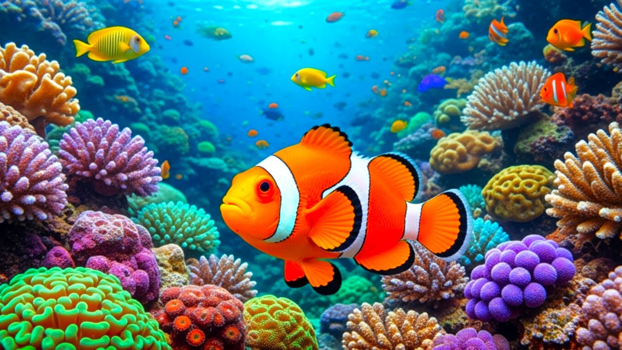 4K Aquarium Ambience 🌊 Relaxing Underwater World with Colorful Coral Reefs & Jellyfish