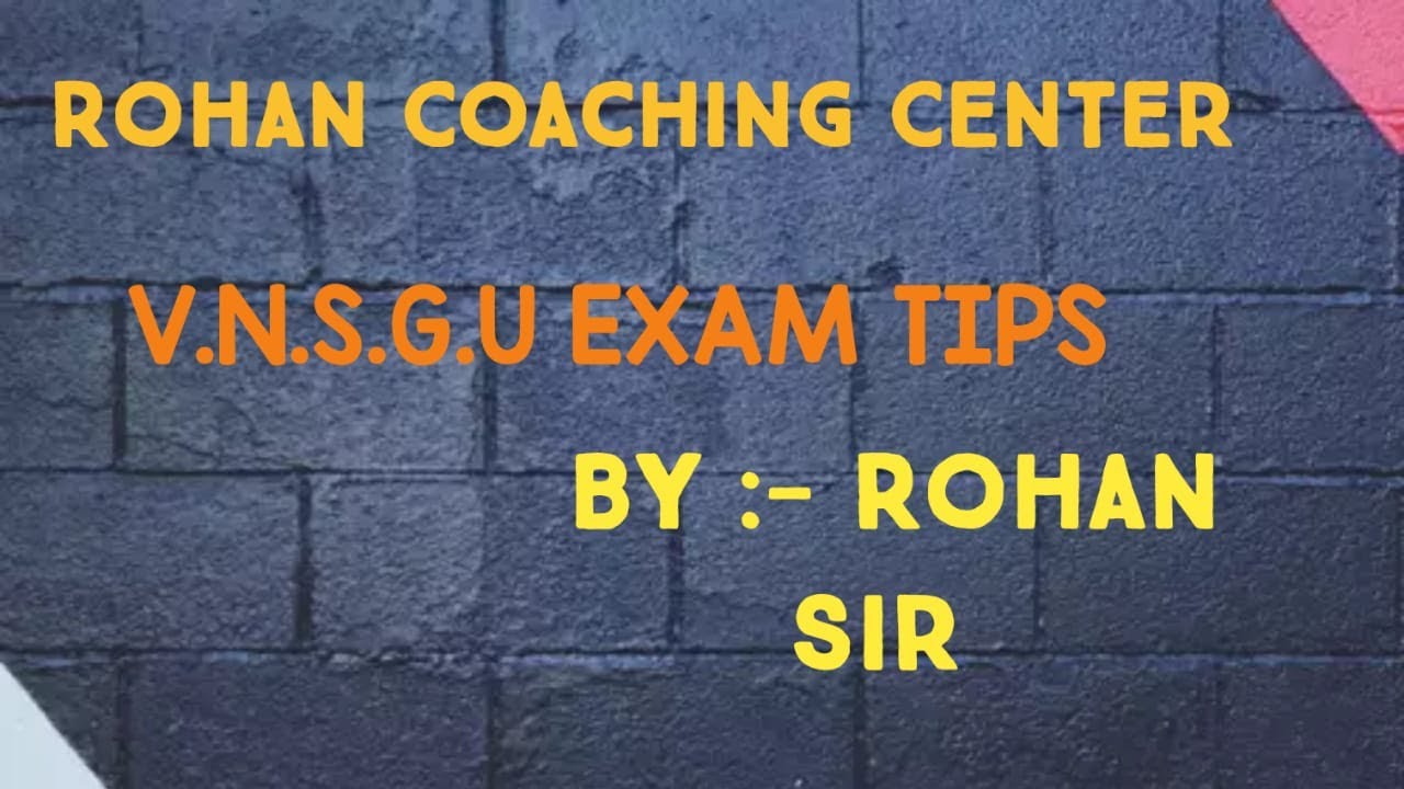 VNSGU EXAM TIPS OF M.C.Q AND SUBJECTIVE BY ROHAN SIR