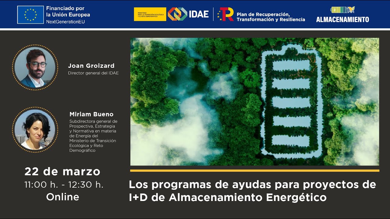 Webinar 'Los programas de ayudas para proyectos de I+D de Almacenamiento Energ&eacute;tico'