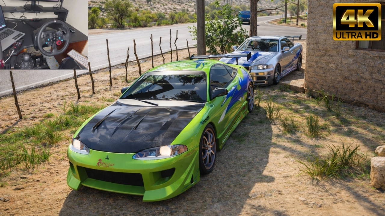 Nissan Skyline GT-R (R34 & Mitsubishi Eclipse Forza Horizon 5 | Logitech G923 Steering Wheel