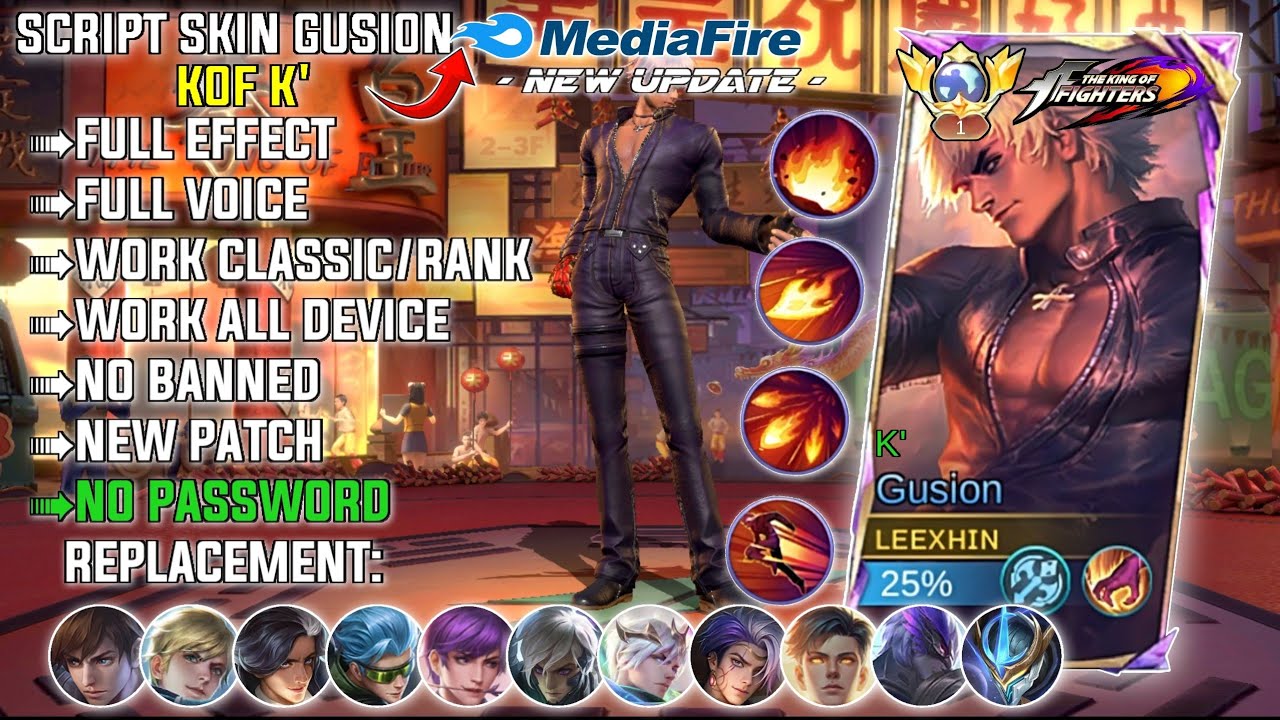 НОВЫЙ скрипт на скин Gusion KOF K' без пароля | Видео с полными эффектами | Новый патч