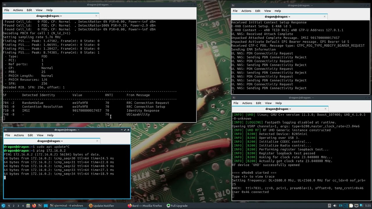 DragonOS FocalX Cellular Security Research + IMSI Capture w/ LTESniffer (X310, srsRAN) part 3