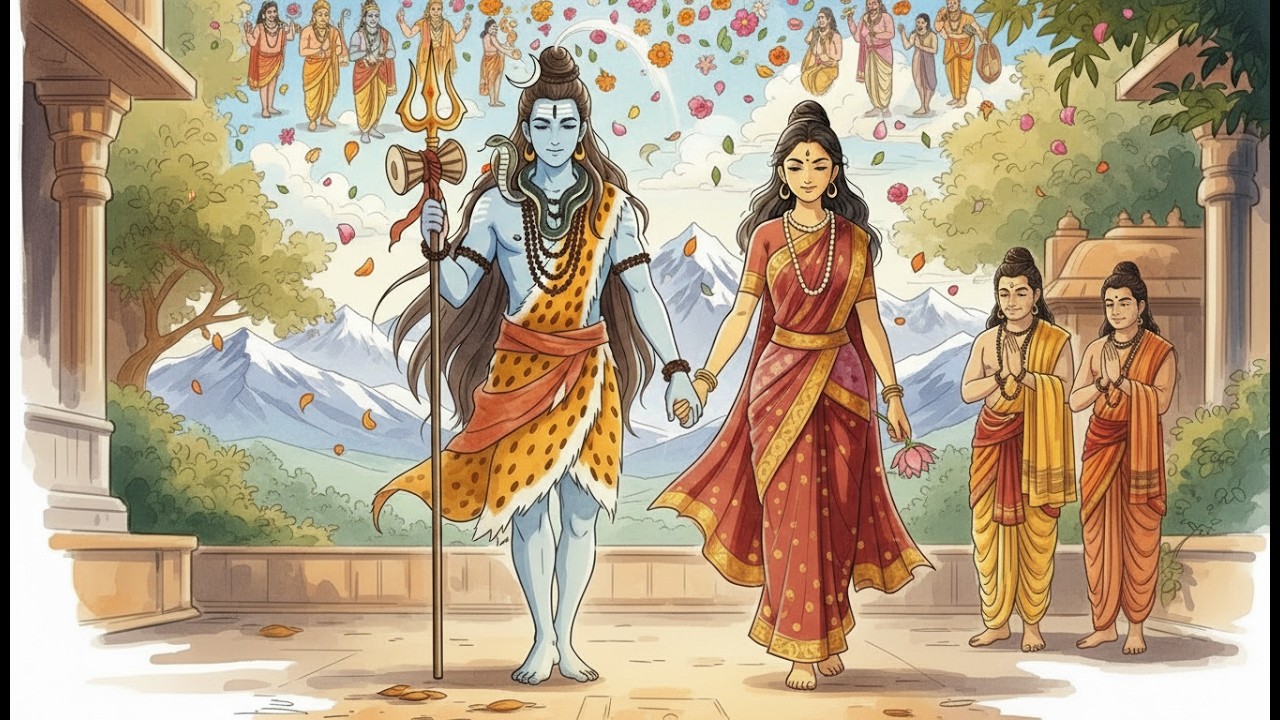 The Sacred Tale of Shiv Shakti Vivah – Ghibli Style