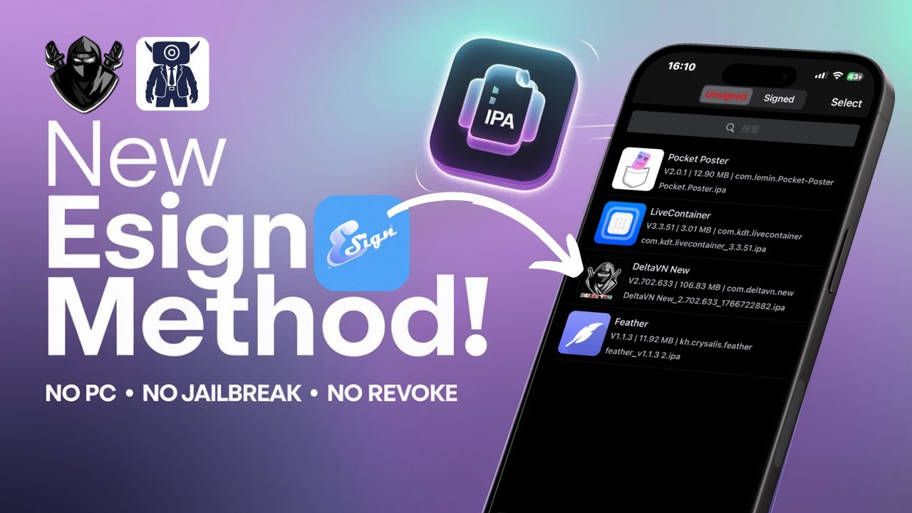 Новейший метод электронной подписи для iOS | Установка IPA-файлов на iPhone и iPad без ПК и джейл...