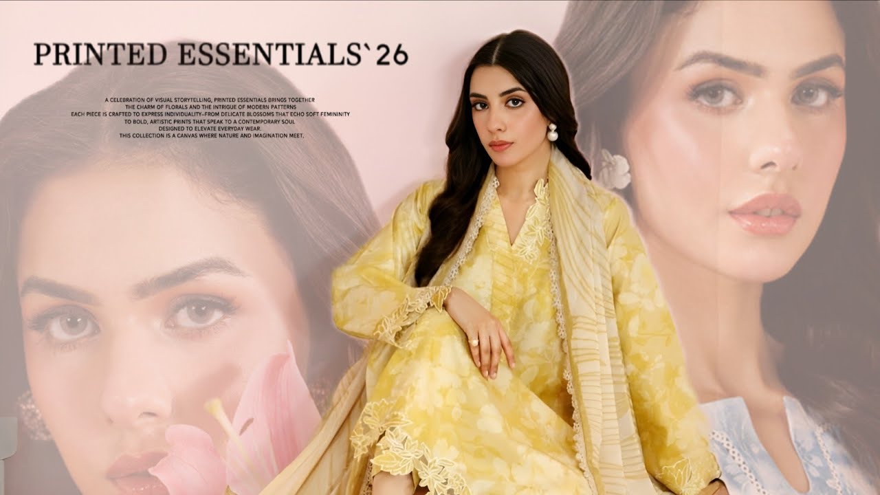 Farasha New Summer Lawn Unstitched Collection 2026 | Printed Essentials Summer Lawn by Farasha