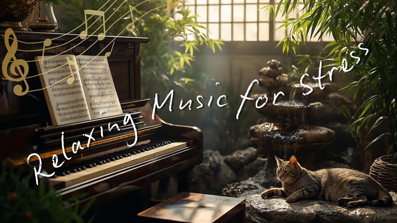Relaxing Music for Stress Anxiety & Depression Relief  | Bamboo Fountain Water Deep Relaxation Sleep