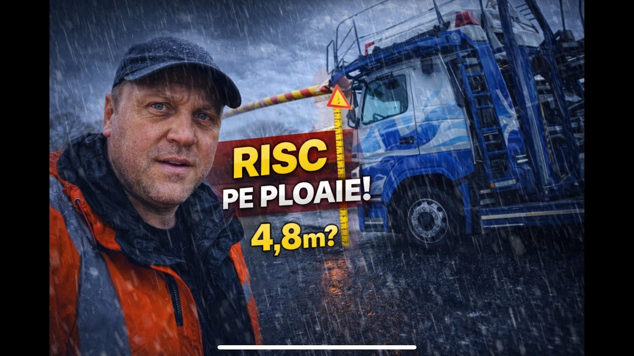 Șofer de transportor pe ploaie! 🌧️🚛 C&acirc;t de greu e? Hai să vezi! 💪🔥