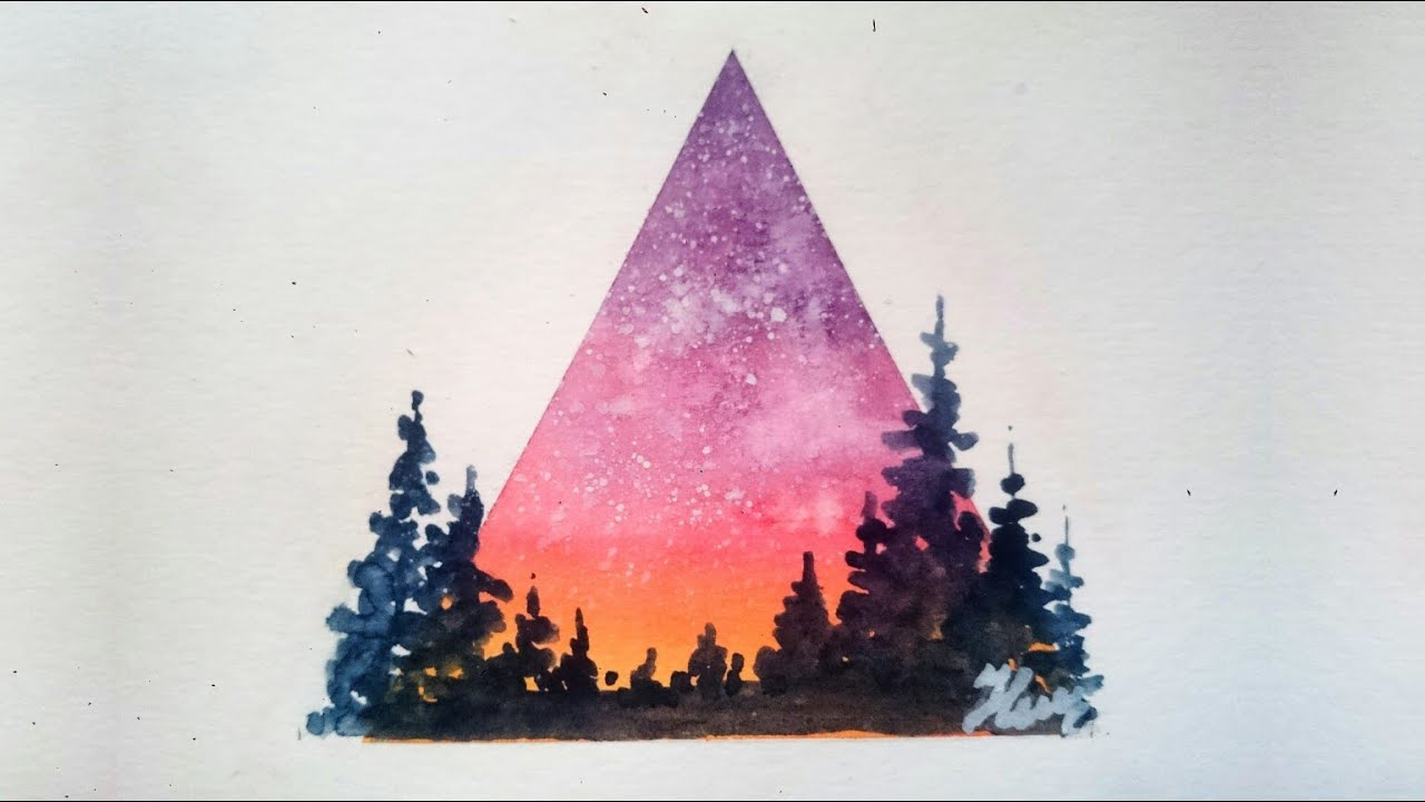 Watercolor galaxy painting tutorial - step by step