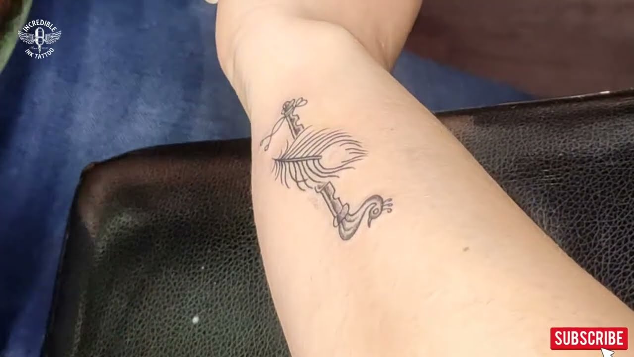 Feather Flute Tattoo | Krishna Tattoo | Time Lapse